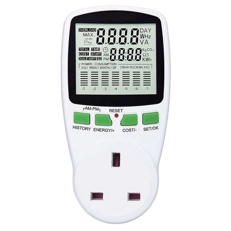 Digital Wattmet Power Meter Energy Meter Voltage Chart Power Measuring Socket Indoor Countdow