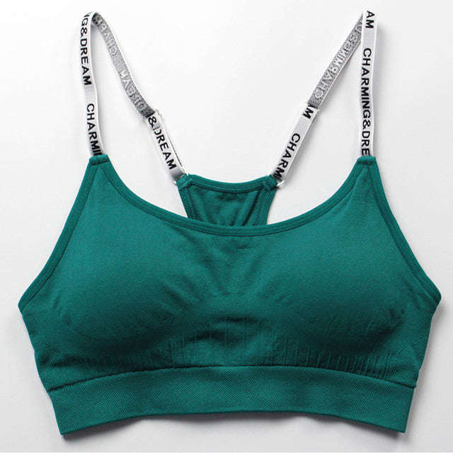 Women's Sports Bra Crop Top Bra Top Open Back Cotton Running Fitness Jogging
