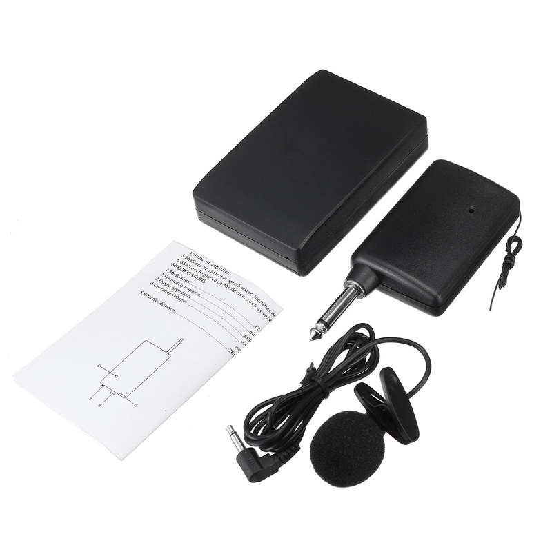 Mini Wireless Cordless Clip-on Lapel Tie Microphone Mic Transmitter Set for Teacher Lecturer Office