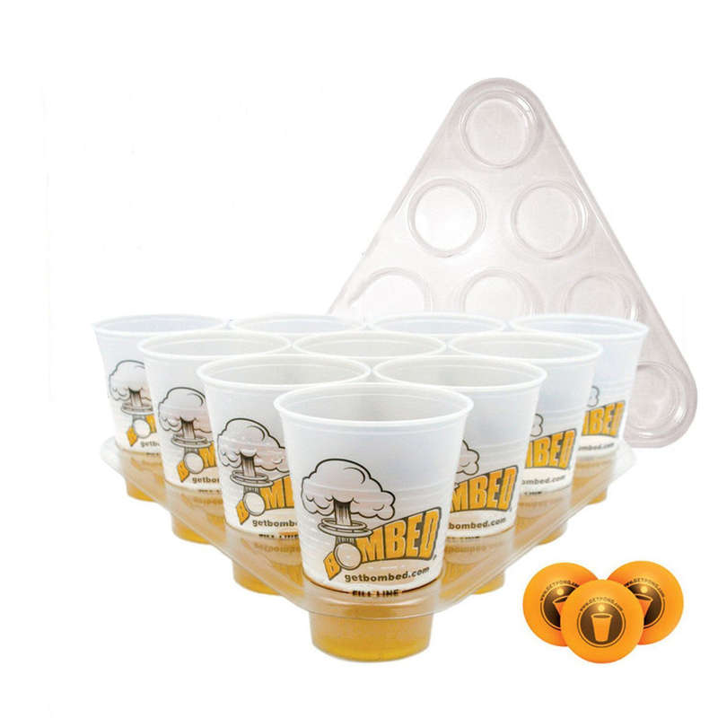 Beer Pong Drinking Game Toys Kit 20 Cups 3 Balls 2 Racks Christmas Party Pub BBQ Gift