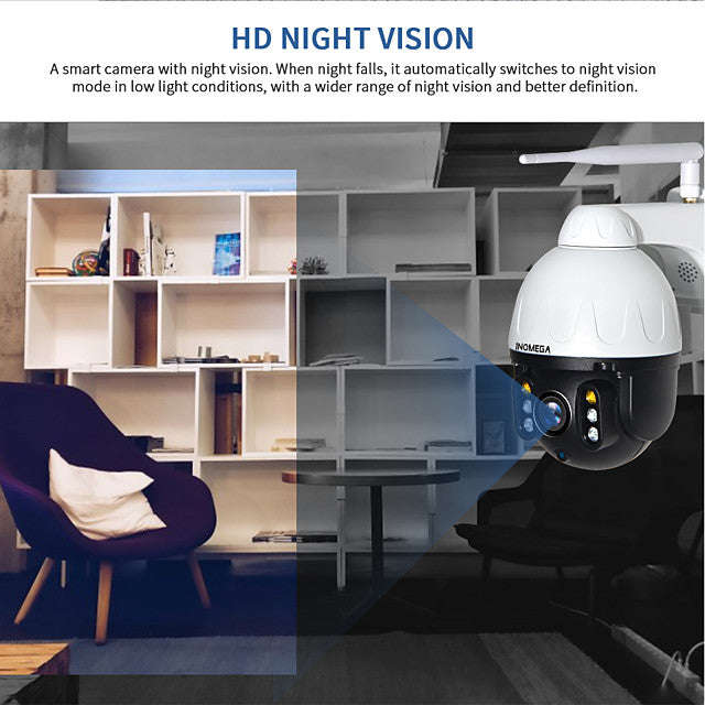 INQMEGA Cloud 1080P PTZ Full-color Night Vision IP Camera WIFI Auto Tracking 4X Digital Zoom