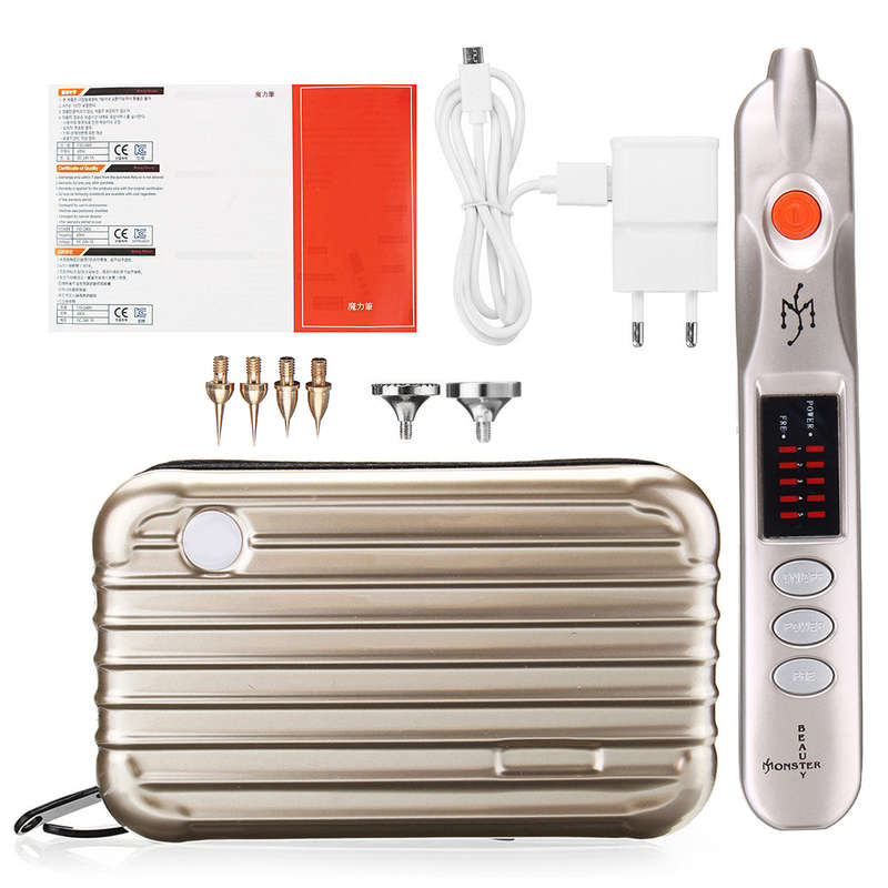 LuckyFine Laser Facial Freckle Dark Spot Remover Tool Wart Tattoo Mole Removal Plasma Pen