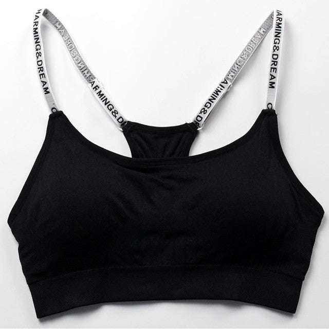 Women's Sports Bra Crop Top Bra Top Open Back Cotton Running Fitness Jogging