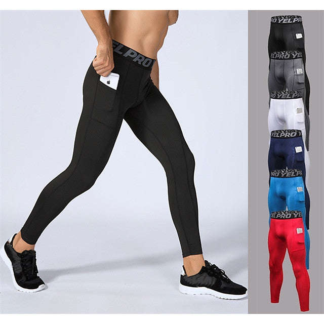 Men's Running Tights Leggings Compression Pants Athletic Base Layer Tights