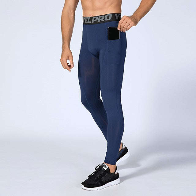 Men's Running Tights Leggings Compression Pants Athletic Base Layer Tights