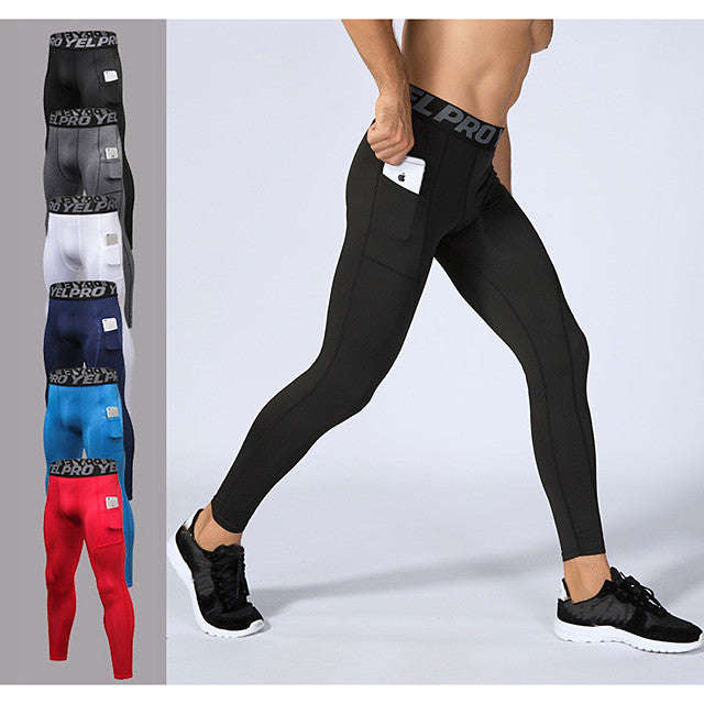 Men's Running Tights Leggings Compression Pants Athletic Base Layer Tights