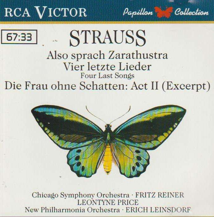 Strauss, Reiner, Price - Also sparch Zarathustra / Vier letzte Lieder / Die Frau ohne Schatten: A...