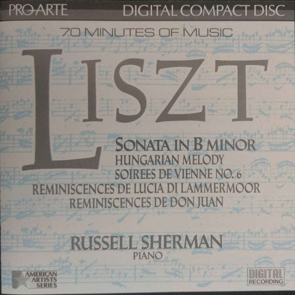 Russell Sherman, Liszt - Liszt Sonata In B Minor, Hungarian Melody, Soirees De Vienne No. 6,  Rem...