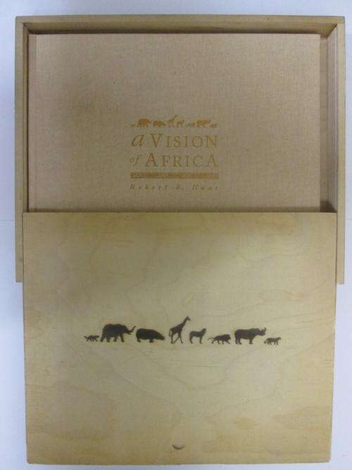 A Vision of Africa - Robert B Haas (rare in wood box decorated with pyrogravure animal artwork)