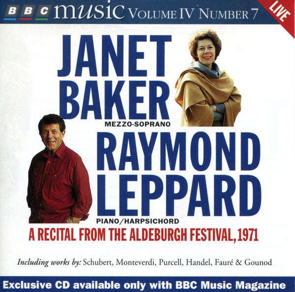 Baker Janet Mezzo - Leppard Raymond Piano -  works by - Monteverdi - Schubert - Graziani - Faure ...