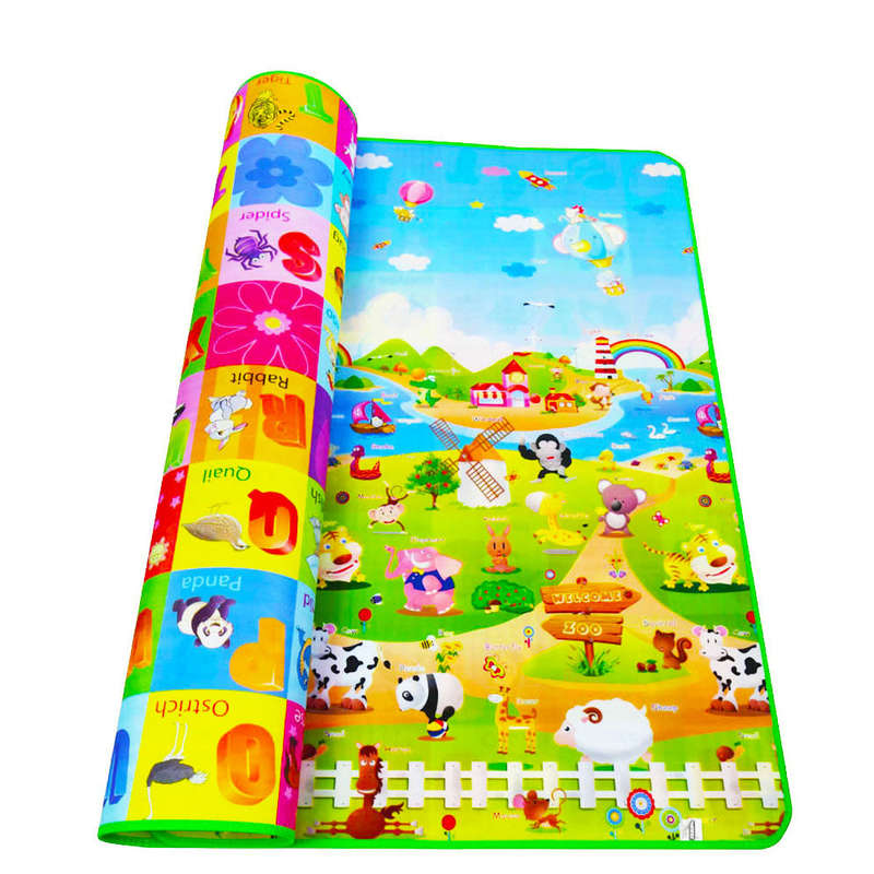 174x147cm Large Kids Crawling Educational Play Mat Double Side Game Soft Foam Play