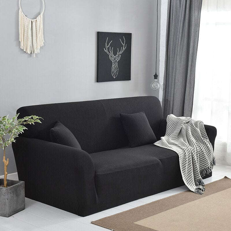 Fine Living 2 Seater Couch Cover Black (Delivery is on Us )