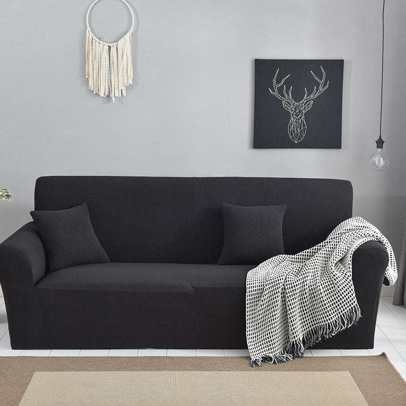 Fine Living 2 Seater Couch Cover Black (Delivery is on Us )