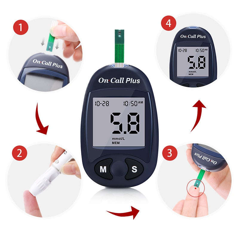 On Call Plus Blood Glucose Meters with Strips and Lancets for ...