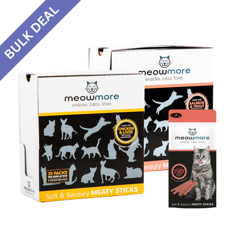 Meow More Cat Treat Sticks Bulk Deal (15g x 35 sticks)