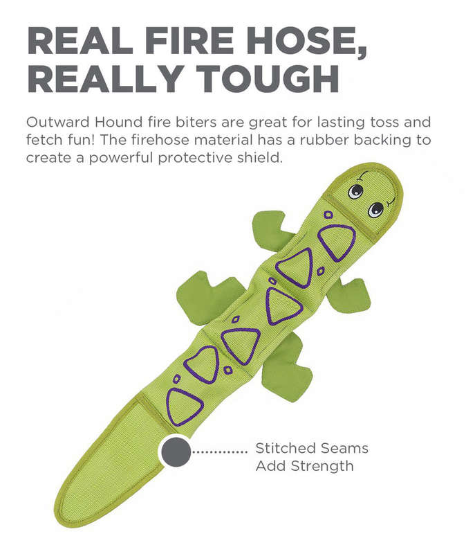 Outward Hound Large Lizard Green 3 Squeaker