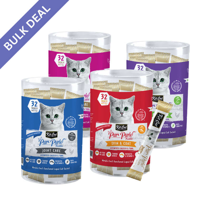 Kit Cat Purr Puree Plus+ Bulk Deal (15g x 32 sachets)