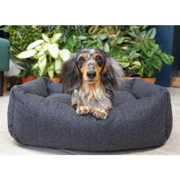 Rosewood Grey Felt with Memory Foam Square Bed