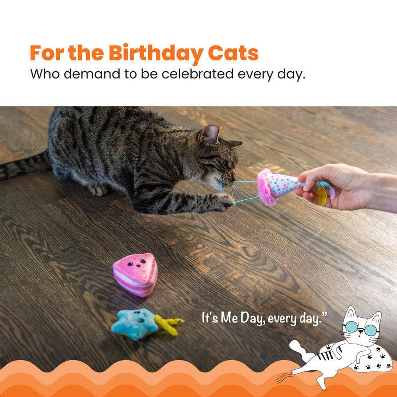 Happy Purrthday Birthday Plush Toys 3pk