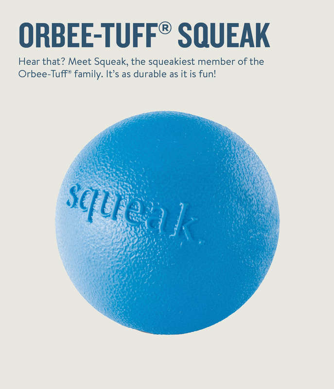 Petstages Planet Dog  Squeak Ball - Blue / Orange