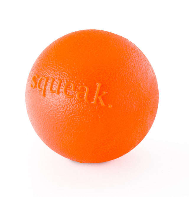 Petstages Planet Dog  Squeak Ball - Blue / Orange