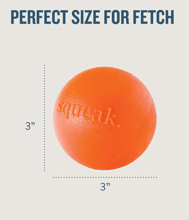 Petstages Planet Dog  Squeak Ball - Blue / Orange