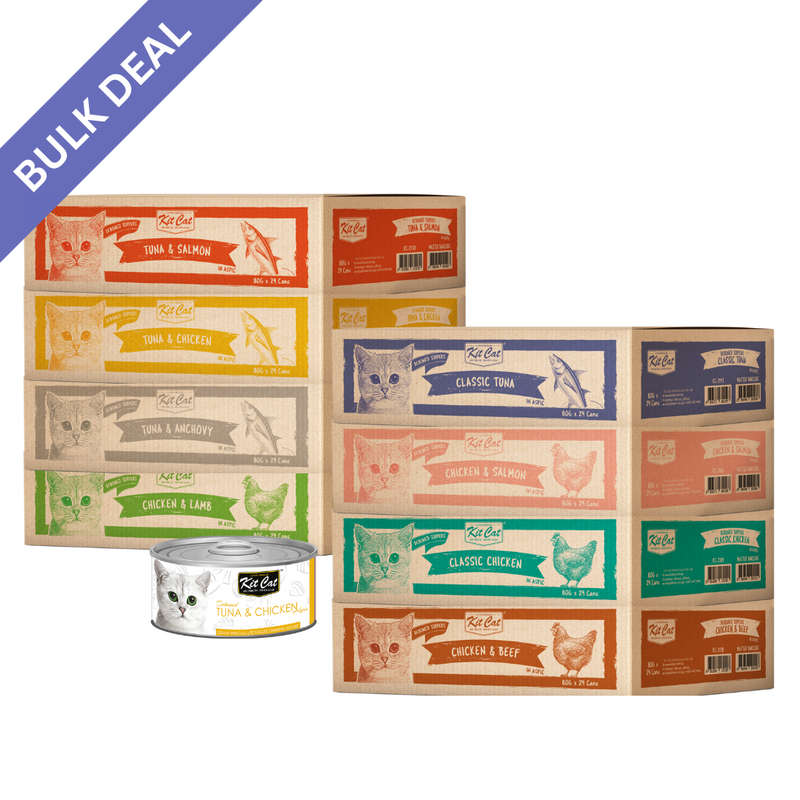 Kit Cat Canned Food Aspic/Toppers Bulk Deal (80g x 24 tins)