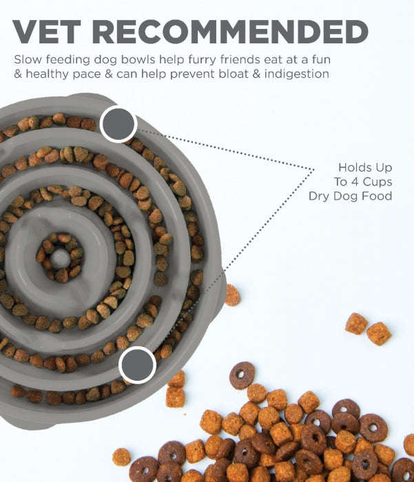 Outward Hound Fun Feeder Grey