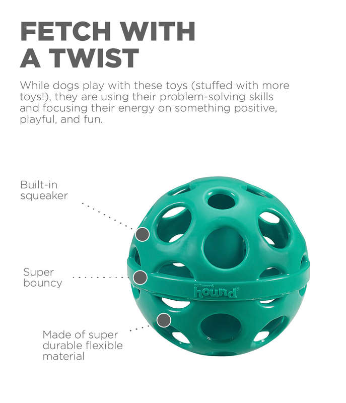 Squeakin' Holey Moley Dog Ball Stuffable Fetch Toy