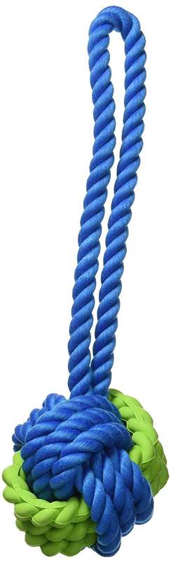 Tough Twist Rubber & Rope Ball Tug (29cm)