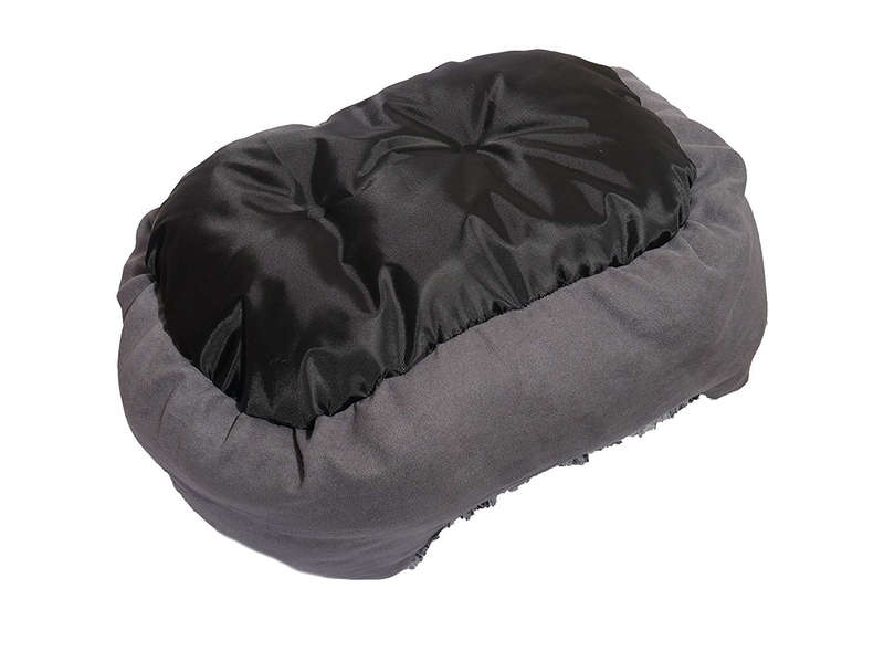 Rosewood Grey Lion Faux Suede Oval Bed