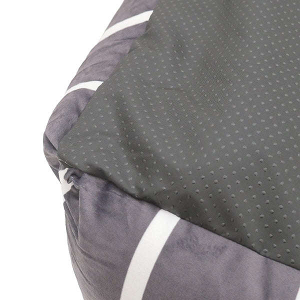 Rosewood Grey Velvet Stripes Square Bed