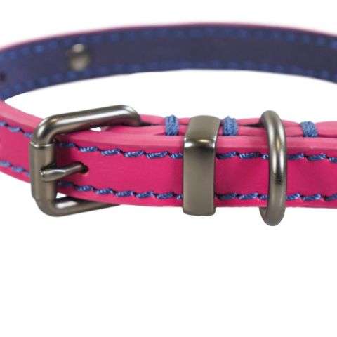 Rosewood Joules Pink Leather Dog Collars