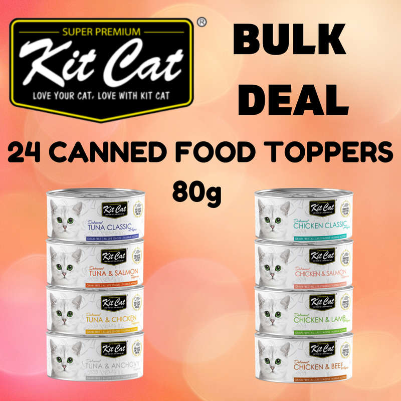Kit Cat Canned Food Aspic/Toppers Bulk Deal (80g x 24 tins)