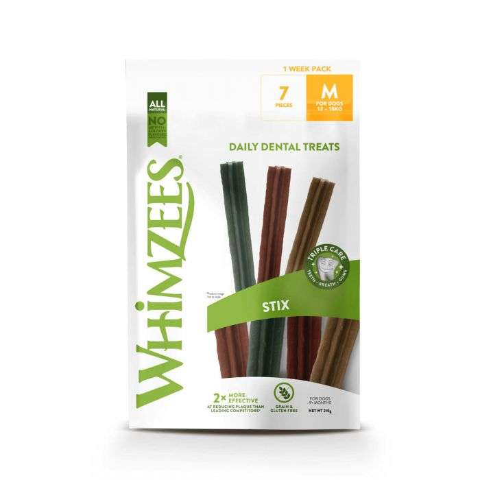Whimzees Medium Stix Weekly Value Bag (7pc)