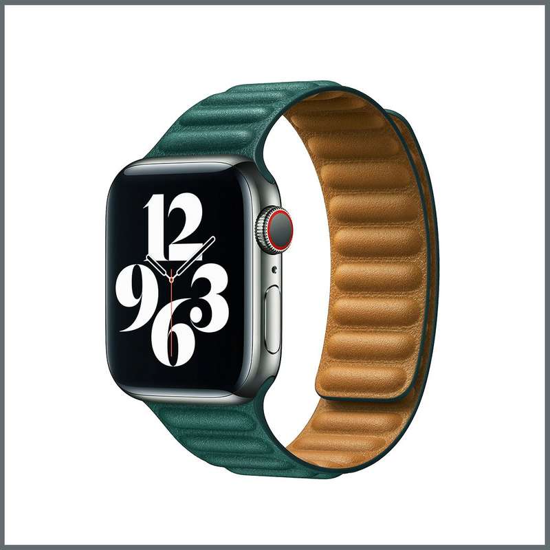 Apple Watch Leather Link Strap - Emerald Green - 42/44/45