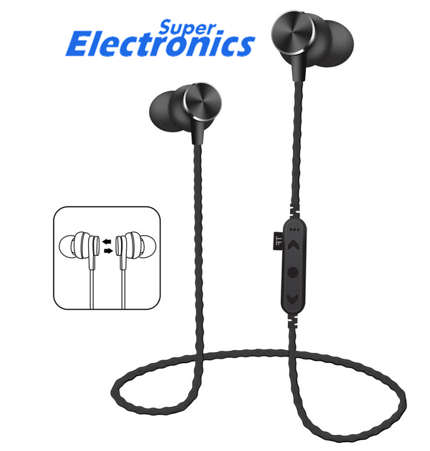 Stereo Wireless Headset Metal In-Ear Earphones MS-T13 - BLACK