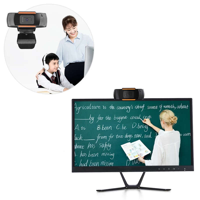 HD 720P Webcam Desktop Laptop USB Driveless Web Camera With Built-in Microphone For Video Calling...