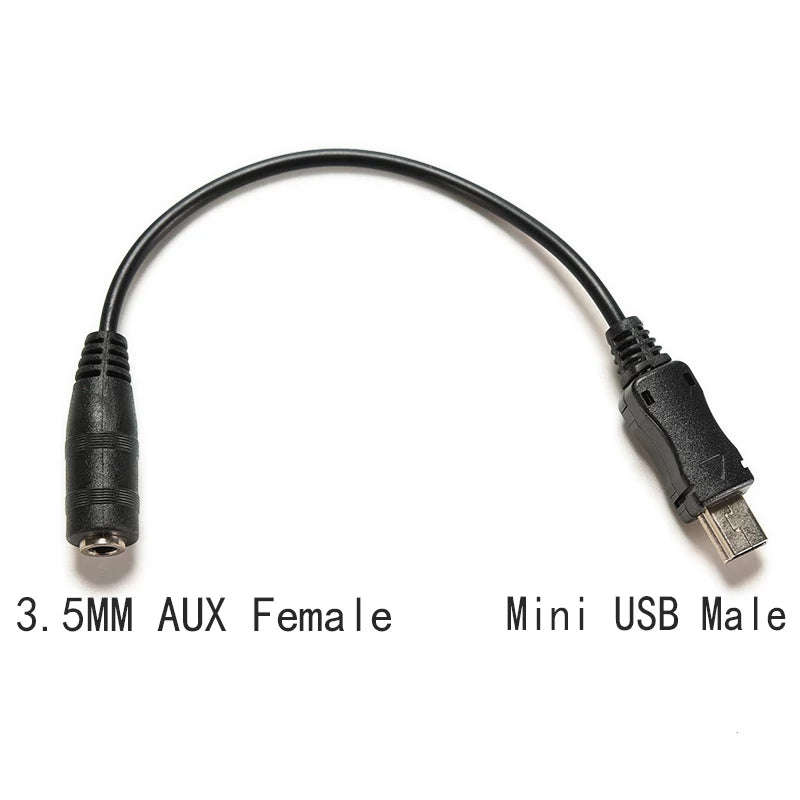 Mini USB Male to Female 3.5mm Audio Jack Cable Cord Adapter Headphone Jack Plug