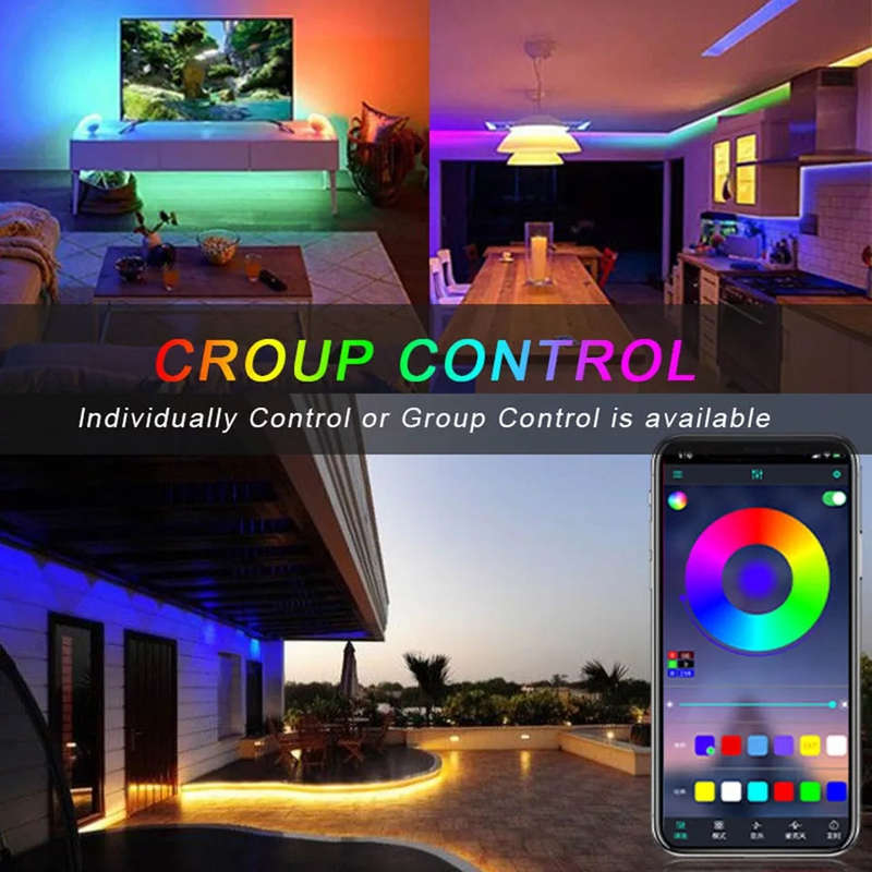10m Bluetooth LED Strip Lights RGB 5050 SMD Flexible Ribbon 24 Key Remote Control TV Tape Lamp Wa...