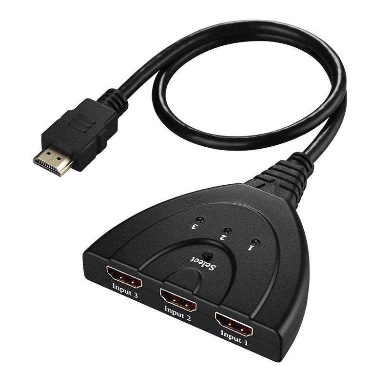 HDMI Splitter Adapter Cable 1080P HDMI HUB with USB PD 3in-1out Switcher for HDTV Xbox PS3 PS4 DV...