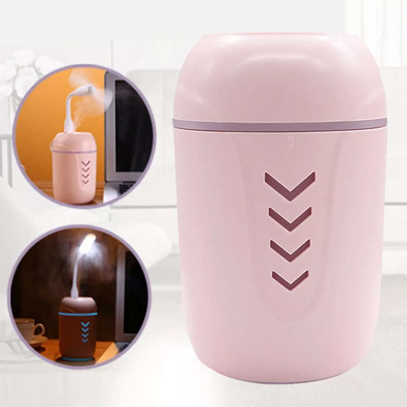 200ml 3 in 1 Fresh Air Mist Humidifier USB Powered LED Night Light Mini Desk Fan