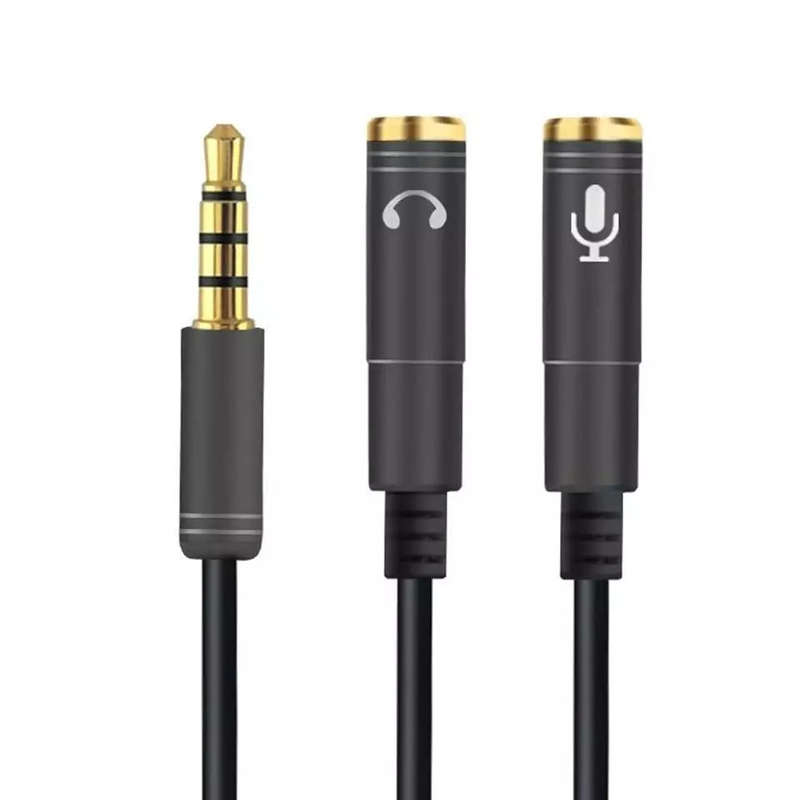 2 in 1 3.5mm Stereo Audio Headphone Jack Male to Female Headset Mic Y Splitter Cable Adapter Conn...