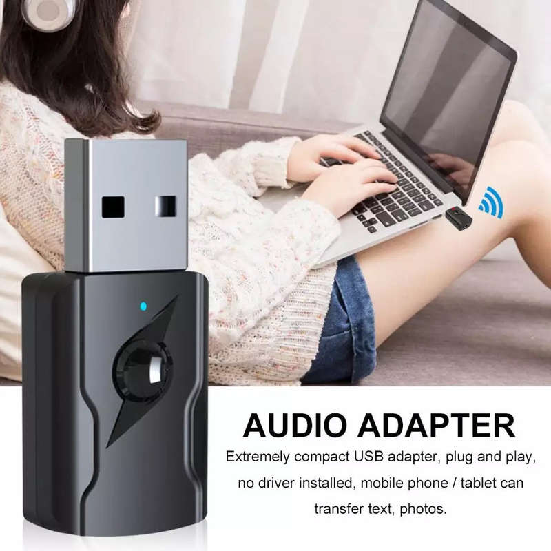 Bluetooth 5.0 Wireless Adapter 4 IN 1 Mini 3.5mm AUX USB Bluetooth Dongle Stereo Audio Receiver T...