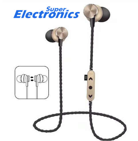 Stereo Wireless Headset Metal In-Ear Earphones MS-T13 - GOLD