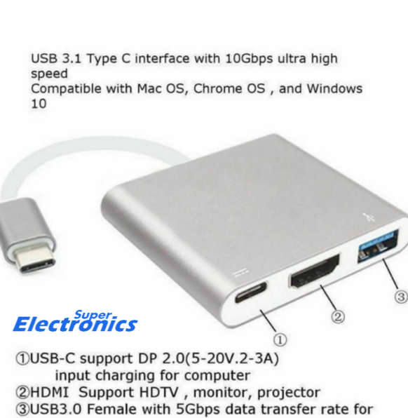 USB 3.1 USB-C Type-C to HDMI Digital USB OTG Adapter