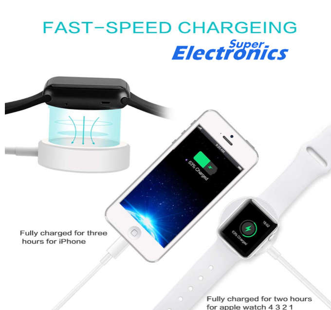 2 in 1 Wireless Apple Charger Cable Compatible with for Iphone and Apple Watch