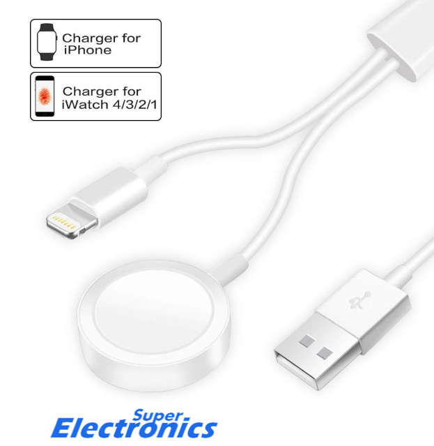 2 in 1 Wireless Apple Charger Cable Compatible with for Iphone and Apple Watch