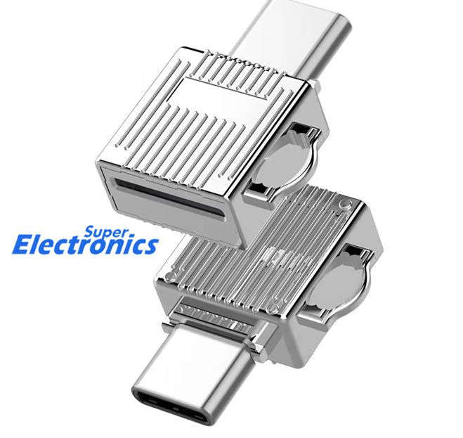 Type C Micro SD Card Reader Adapter High Speed OTG - Silver