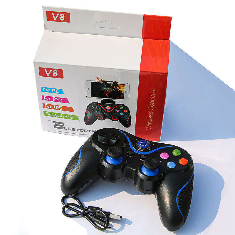 V8 Gamepad Wireless Bluetooth Game Controller Joystick Hand Travel For IOS Android PC PS3